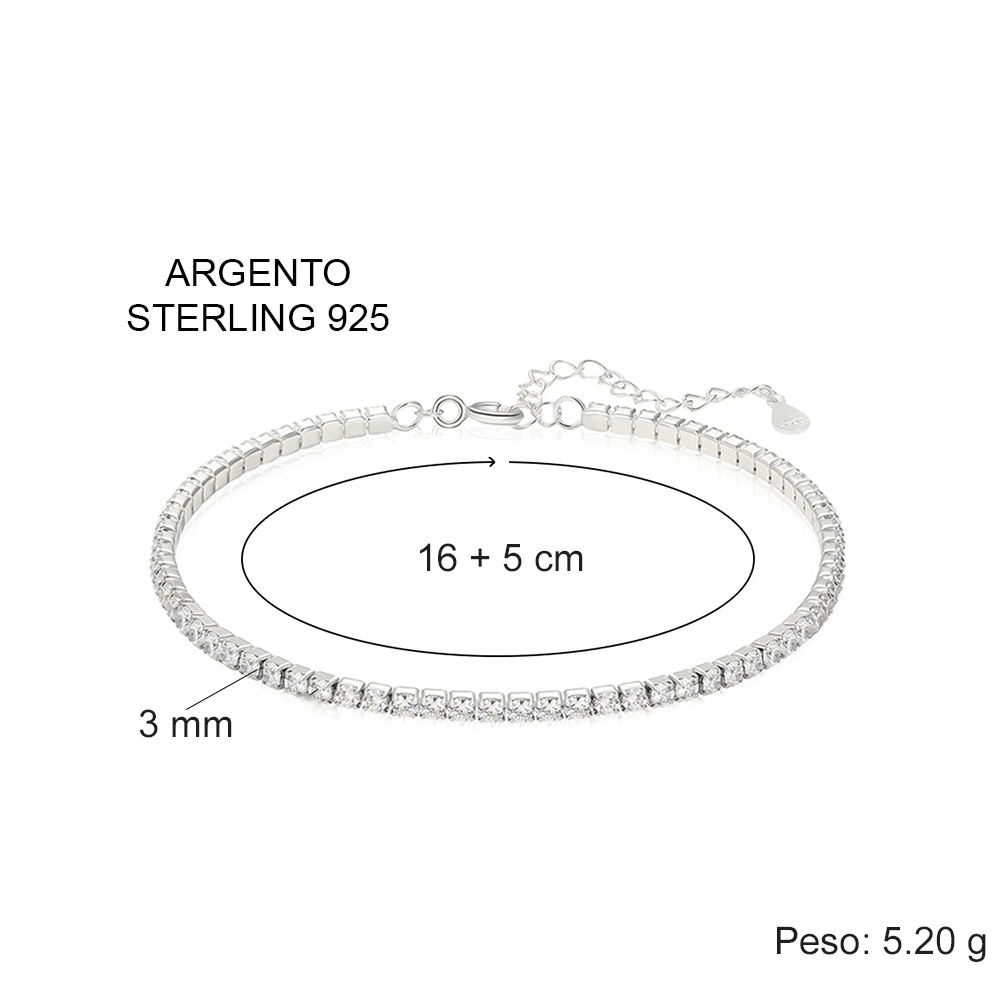 Bracciale Tennis in Argento Sterling 925 -  A mia Moglie Buon San Valentino