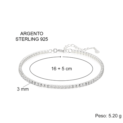 Bracciale Tennis in Argento Sterling 925 -  A mia Moglie Buon San Valentino