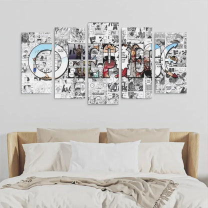 Quadri One Piece 5 Pezzi Set Canvas Multipannello Anime Manga da Parete