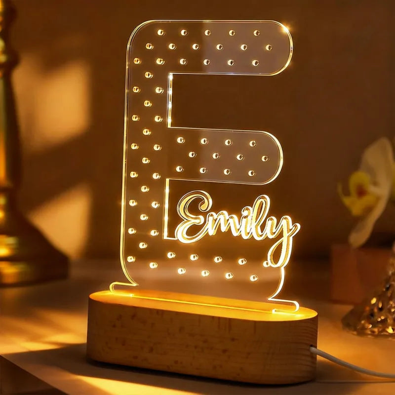 Porta Orecchini Personalizzato con Nome e Luce Notturna – Espositore per Gioielli in Acrilico – Regalo di Compleanno per Lei e per la Mamma