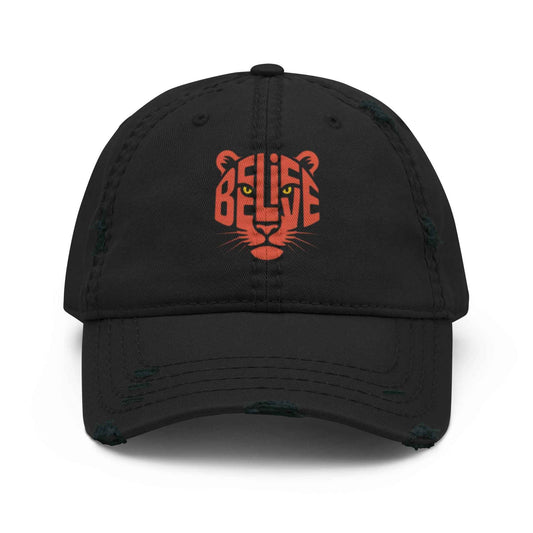 Cappellino Believe Vissuto | Distressed Dad Hat con Stile Autentico