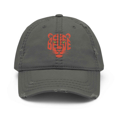 Cappellino Believe Vissuto | Distressed Dad Hat con Stile Autentico