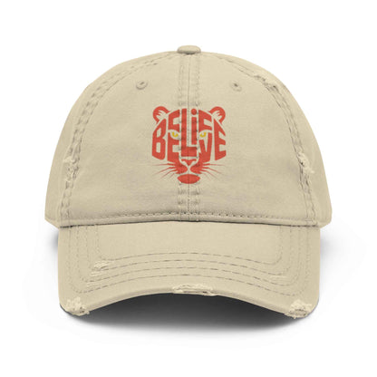 Cappellino Believe Vissuto | Distressed Dad Hat con Stile Autentico