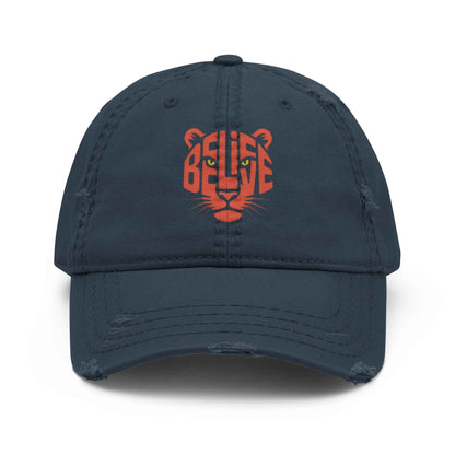 Cappellino Believe Vissuto | Distressed Dad Hat con Stile Autentico