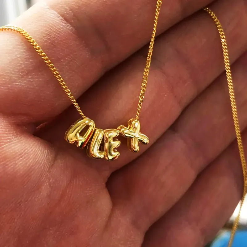 Collana con Nome "Bubble Letters" 3D personalizzato