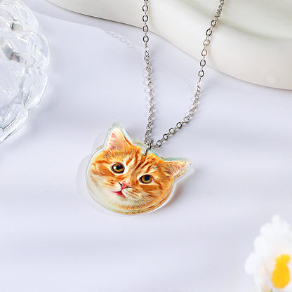 Collana con Ritratto Personalizzato del Tuo Animale – Gioiello Unico Inciso a Mano – Regalo Perfetto per Amanti degli Animali
