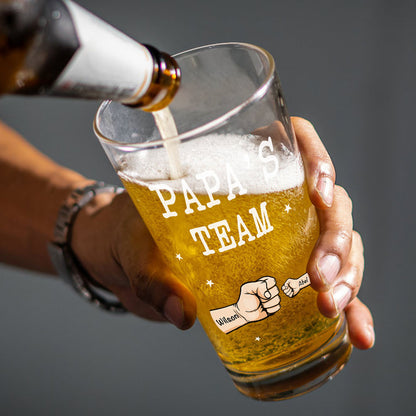 Bicchiere da Birra Personalizzato - "Bevi Papà, Non lo Diremo alla Mamma" - Regalo con Pugno per Papà e Nonno
