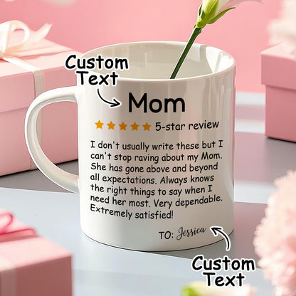 Tazza Personalizzata con Nome "Recensione 5 Stelle" Mamma