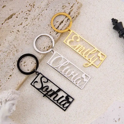 Portachiavi Personalizzato con Nome e Cuore Inciso – Regalo di Compleanno, Anniversario e San Valentino per Lui festa della mamma
