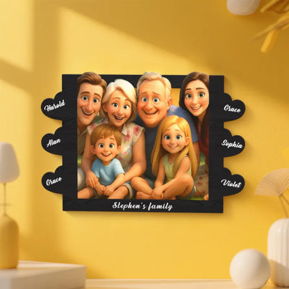 Cornice Personalizzata in Stile Cartoon con Foto e Nomi idea regalo lui lei mamma papà anniversario nonni nozze