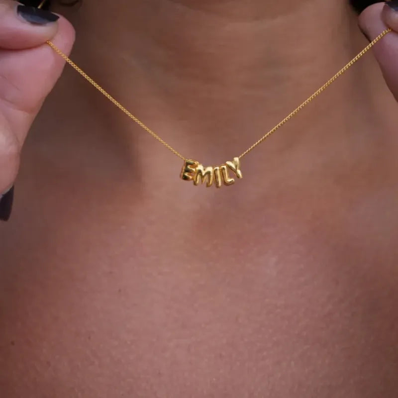 Collana con Nome "Bubble Letters" 3D personalizzato