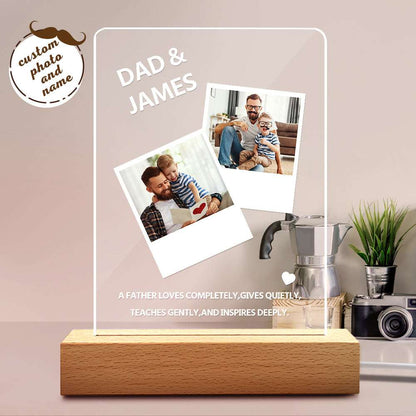 Lampada LED Personalizzata con Foto e Nome – Regalo Unico per la Festa del Papà e la Famiglia