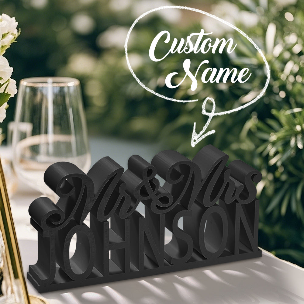 Scritta nomi 3D Personalizzata "Mr & Mrs" da Tavolo Sposi Matrimonio nozze