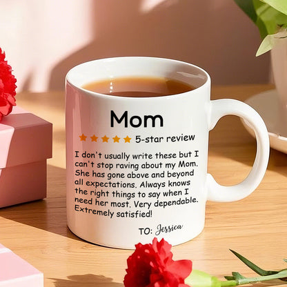 Tazza Personalizzata con Nome "Recensione 5 Stelle" Mamma