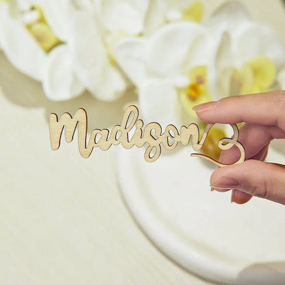 Segnaposto in Legno Personalizzati Nome per Calici Matrimonio Brindisi Comunione Compleanno Battesimo Cresima Cerimonia Natale Capodanno