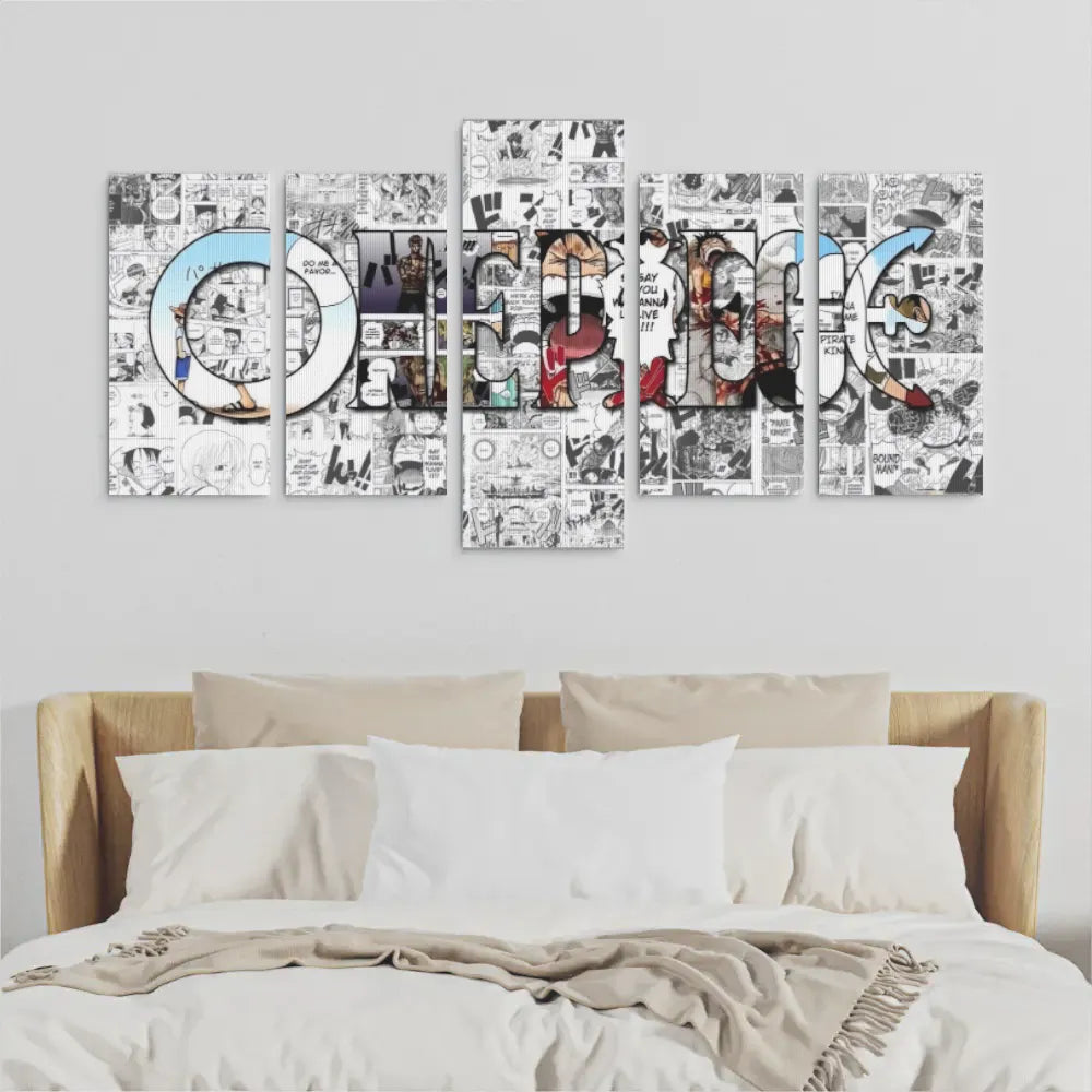 Quadri One Piece 5 Pezzi Set Canvas Multipannello Anime Manga da Parete