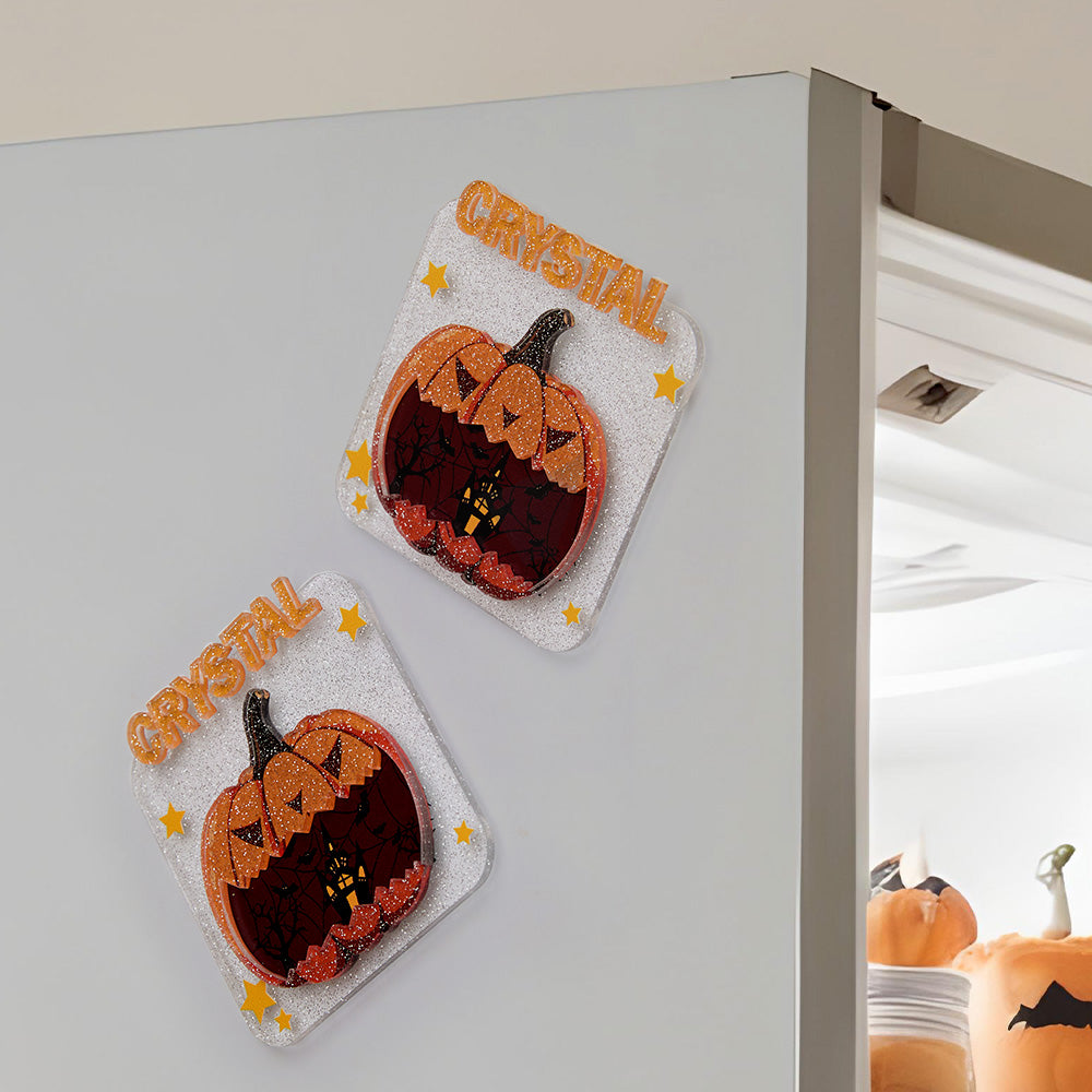 Magnete da Frigorifero Personalizzato Halloween con Nome Decorazione Casa Zucca