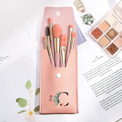 Set Pennelli Trucco con Astuccio in Pelle PU Personalizzato Regalo Donna mamma