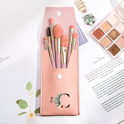 Set Pennelli Trucco con Astuccio in Pelle PU Personalizzato Regalo Donna mamma