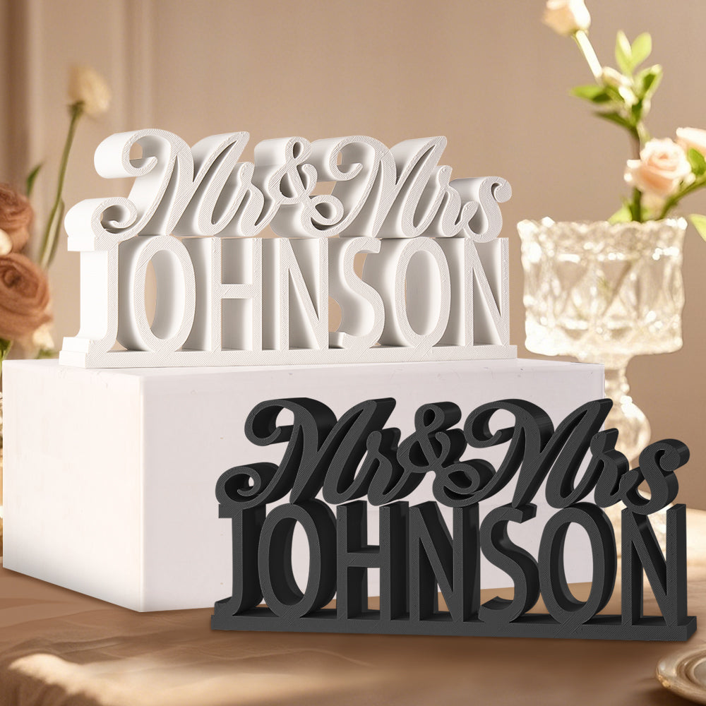 Scritta nomi 3D Personalizzata "Mr & Mrs" da Tavolo Sposi Matrimonio nozze