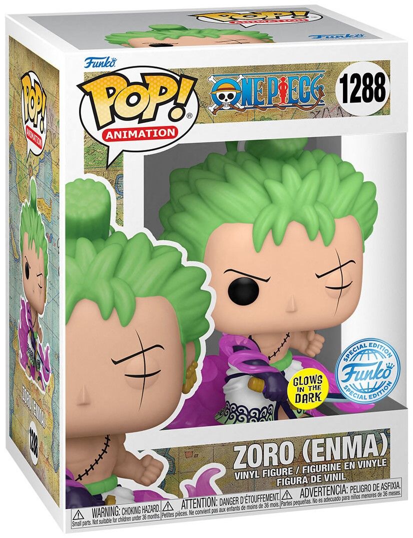 Funko Pop ! Animation - One Piece (1288) Zoro W / Enma Figure Special 9Cm Glow in the dark