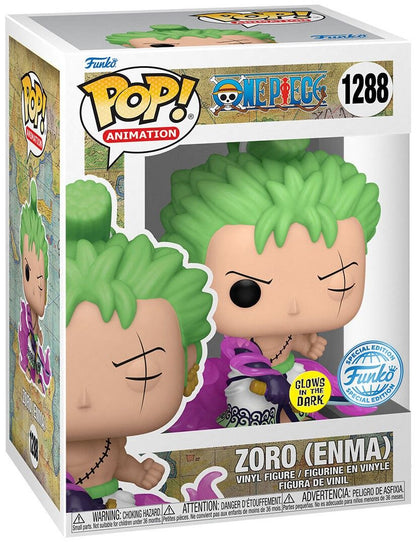 Funko Pop ! Animation - One Piece (1288) Zoro W / Enma Figure Special 9Cm Glow in the dark