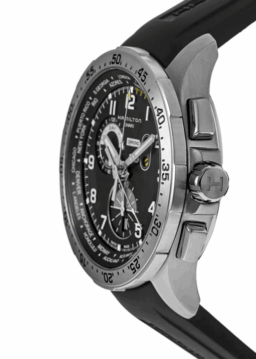 Hamilton Khaki Aviation H76714335 – Cronografo quarzo 45mm con corona a vite e 100m WR