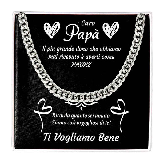 Collana da Uomo - Caro Papà Ti Vogliamo Bene.
