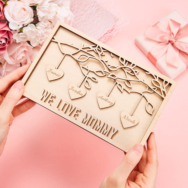 Targa Albero della Famiglia Incisa Regalo Mamma Personalizzato