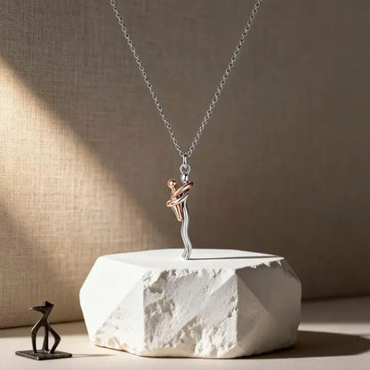 Collana Abbraccio Mamma e Figlio Pendente Two-Tone Regalo Festa della Mamma