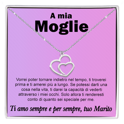 Collana Due Cuori Uniti - A mia moglie