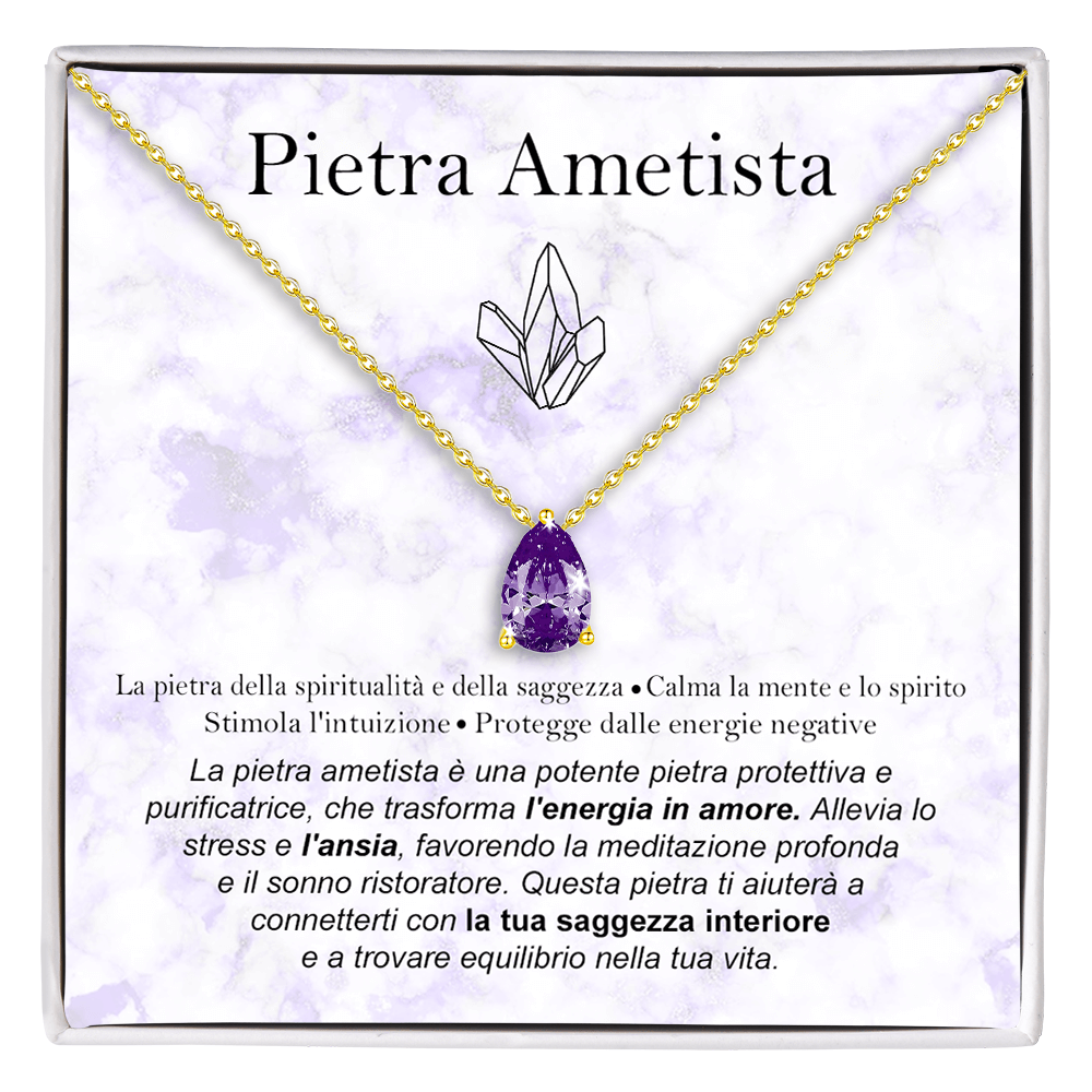 Collana con Pietra Ametista - Cofanetto con dedica INCLUSO