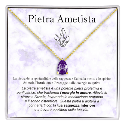 Collana con Pietra Ametista - Cofanetto con dedica INCLUSO