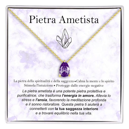 Collana con Pietra Ametista - Cofanetto con dedica INCLUSO