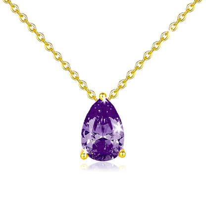 Collana acciaio con Pietra Ametista