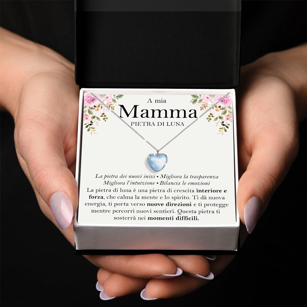 Collana Pietra di Luna in Argento Sterling 925 - Alla mia Mamma