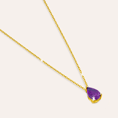 Collana acciaio con Pietra Ametista