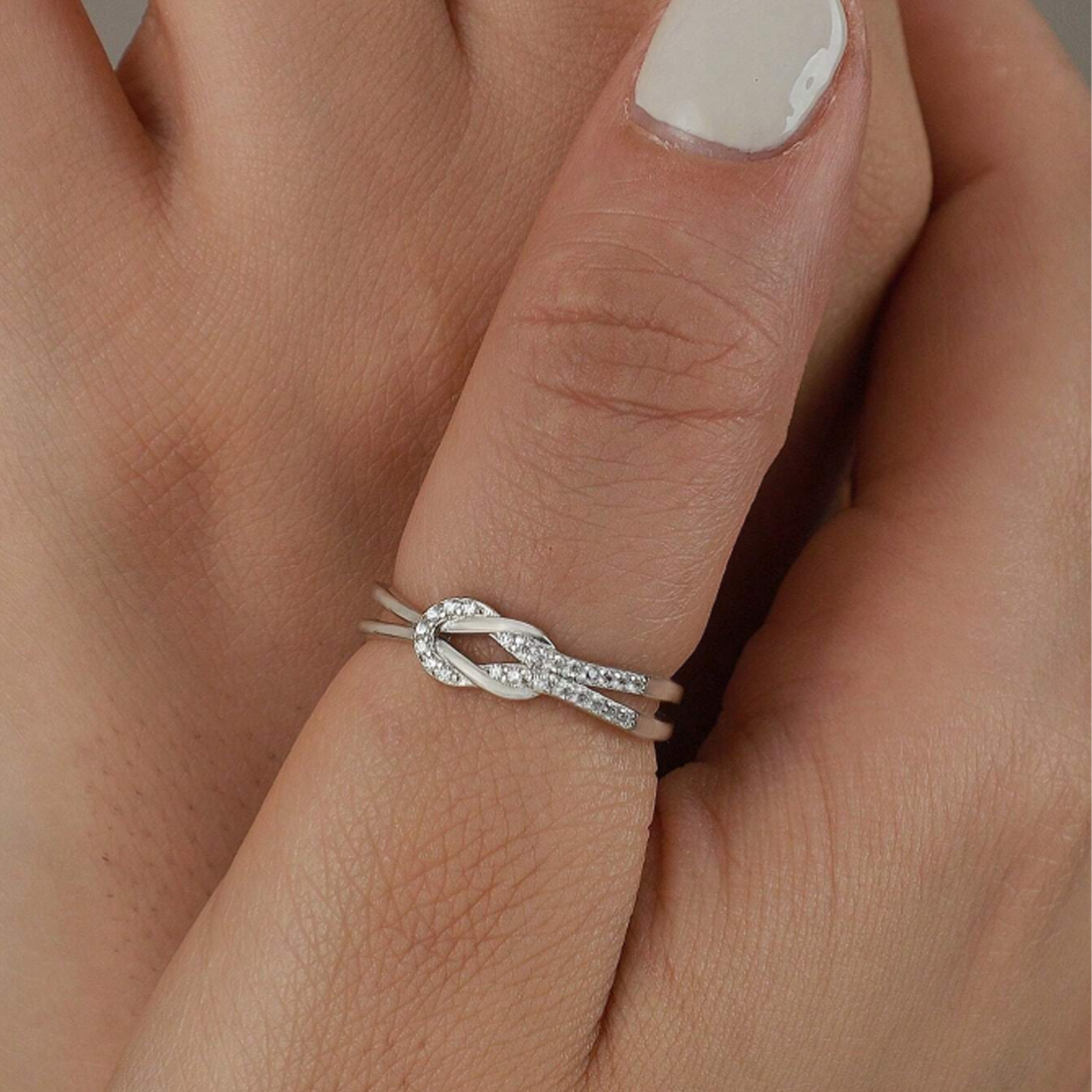 Anello Nodo da Donna in Argento Sterling 925 - A mia Sorella