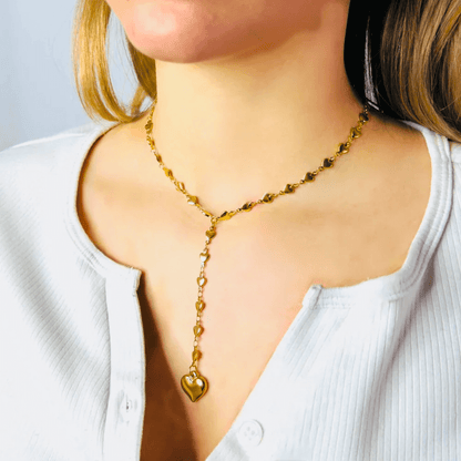 Collana Donna Lunga con catena di cuori