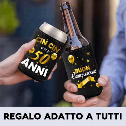 Raffredda Lattina Ecopelle Sintetica Nera Confezione da 10 - Buon 50 Compleanno