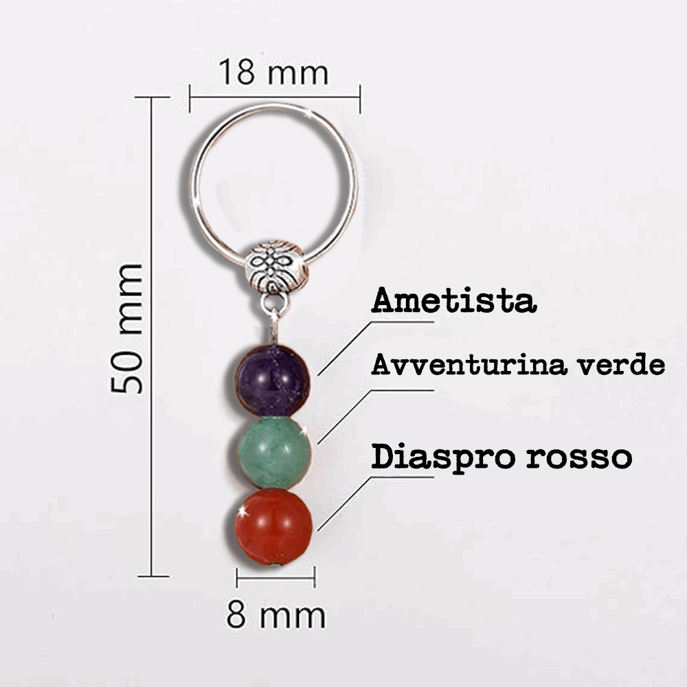 Portachiavi Con Cristalli Naturali Curativi - Segni Zodiacali - Ariete