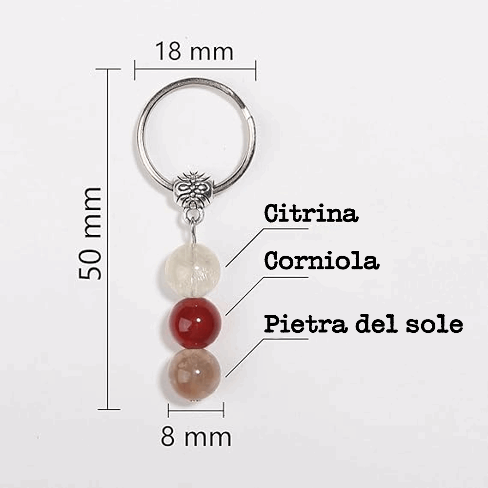 Portachiavi Con Cristalli Naturali Curativi - Rinforzante