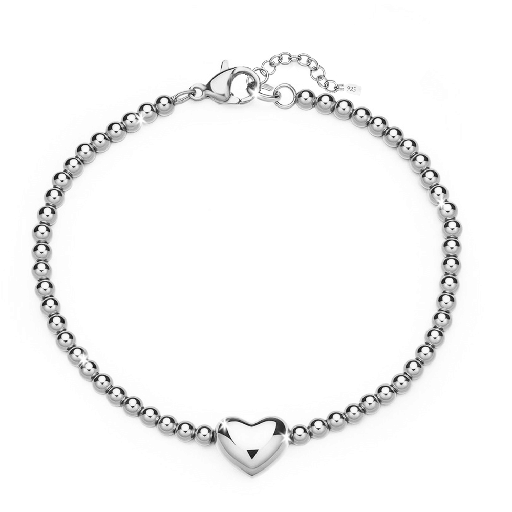 Bracciale Donna in Argento Sterling 925 - Con catena di cuori