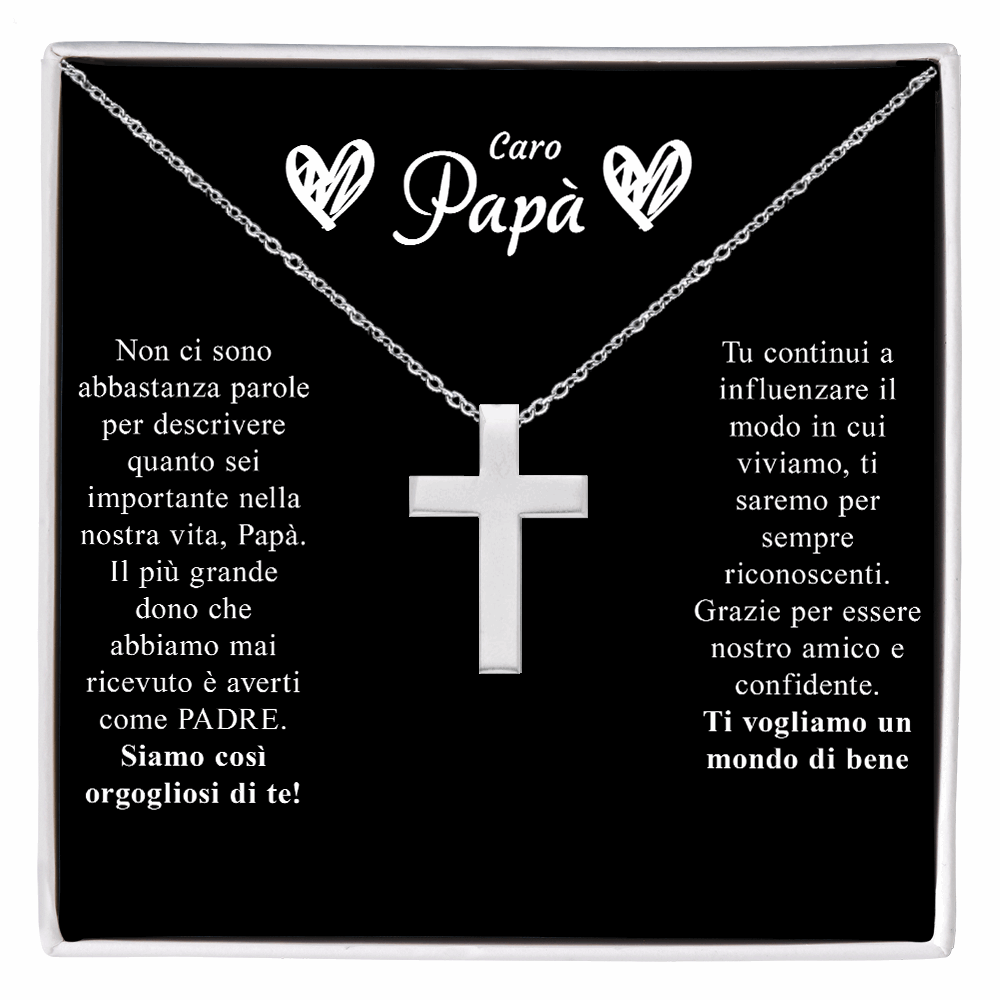 Collana Croce Argento sterling 925 - Caro Papà