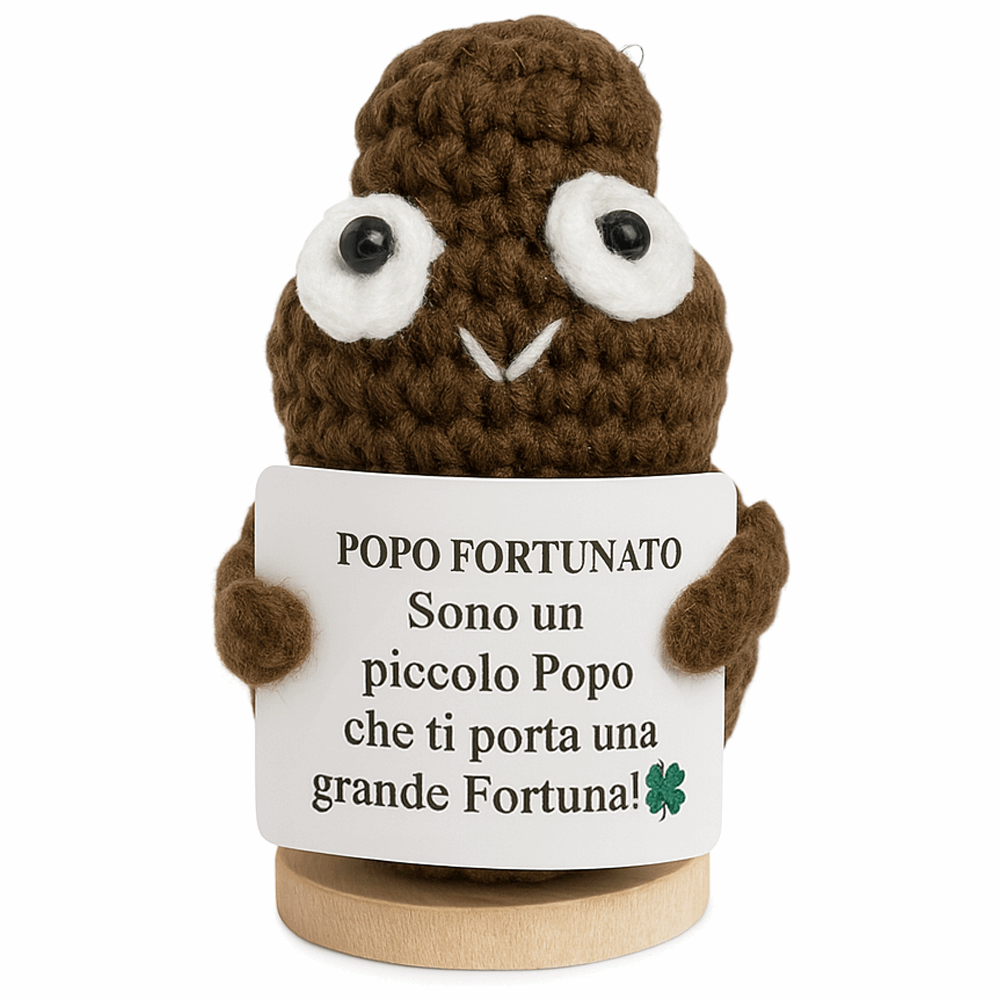 Peluche Crochet Con base in legno- Popo Fortunato