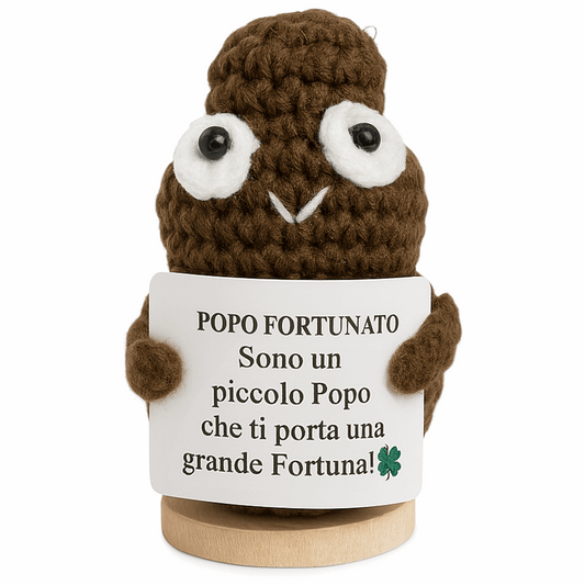 Peluche Crochet Con base in legno- Popo Fortunato