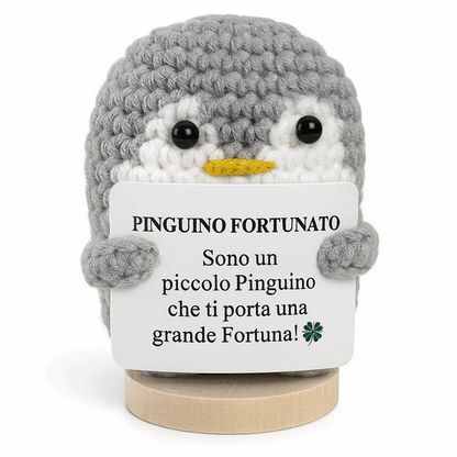 Peluche Crochet Con base in legno - Pinguino Fortunato