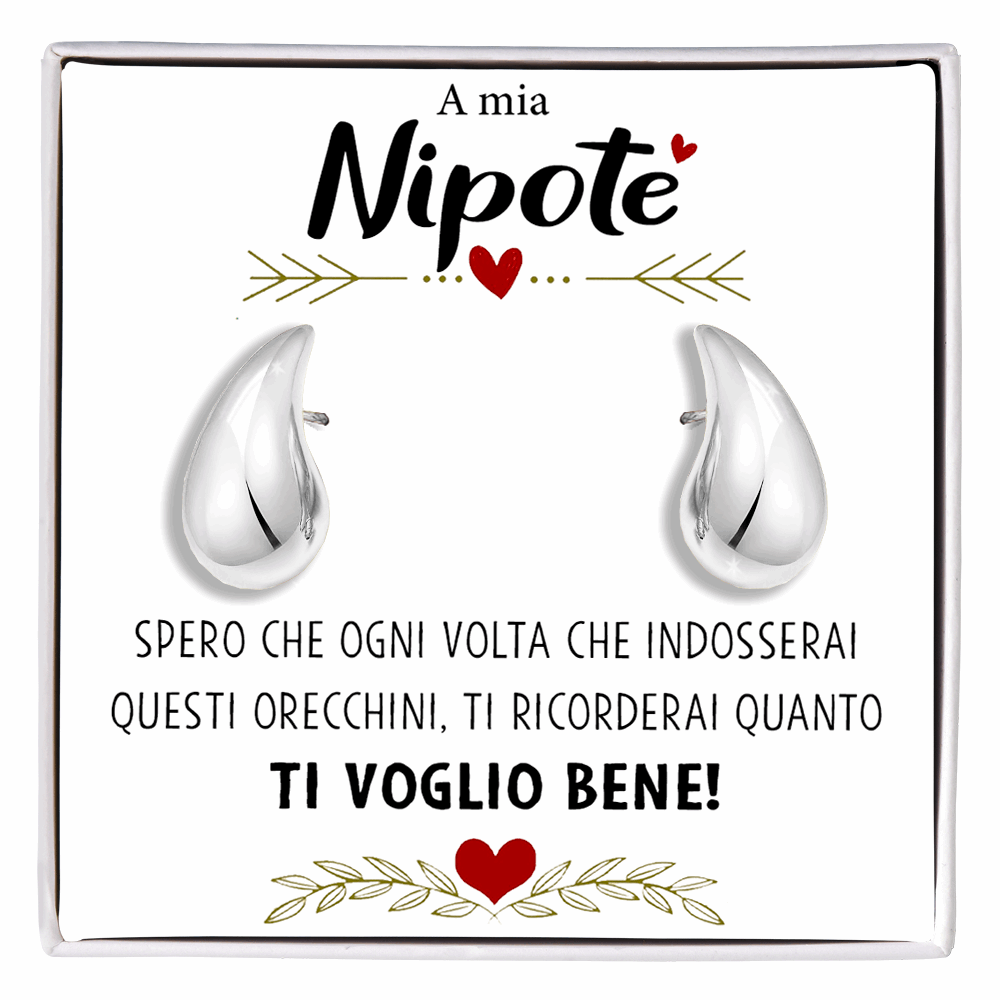 Orecchini a Goccia in Acciaio chirurgico - A mia Nipote