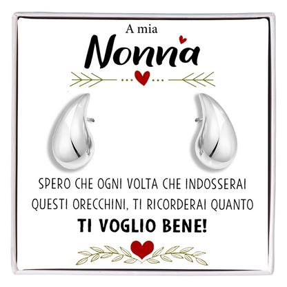 Orecchini a Goccia in Acciaio chirurgico - A mia Nonna