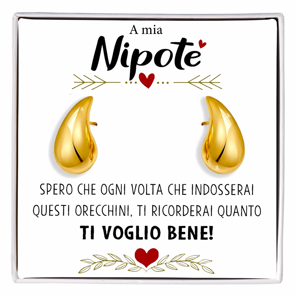 Orecchini a Goccia in Acciaio chirurgico - A mia Nipote
